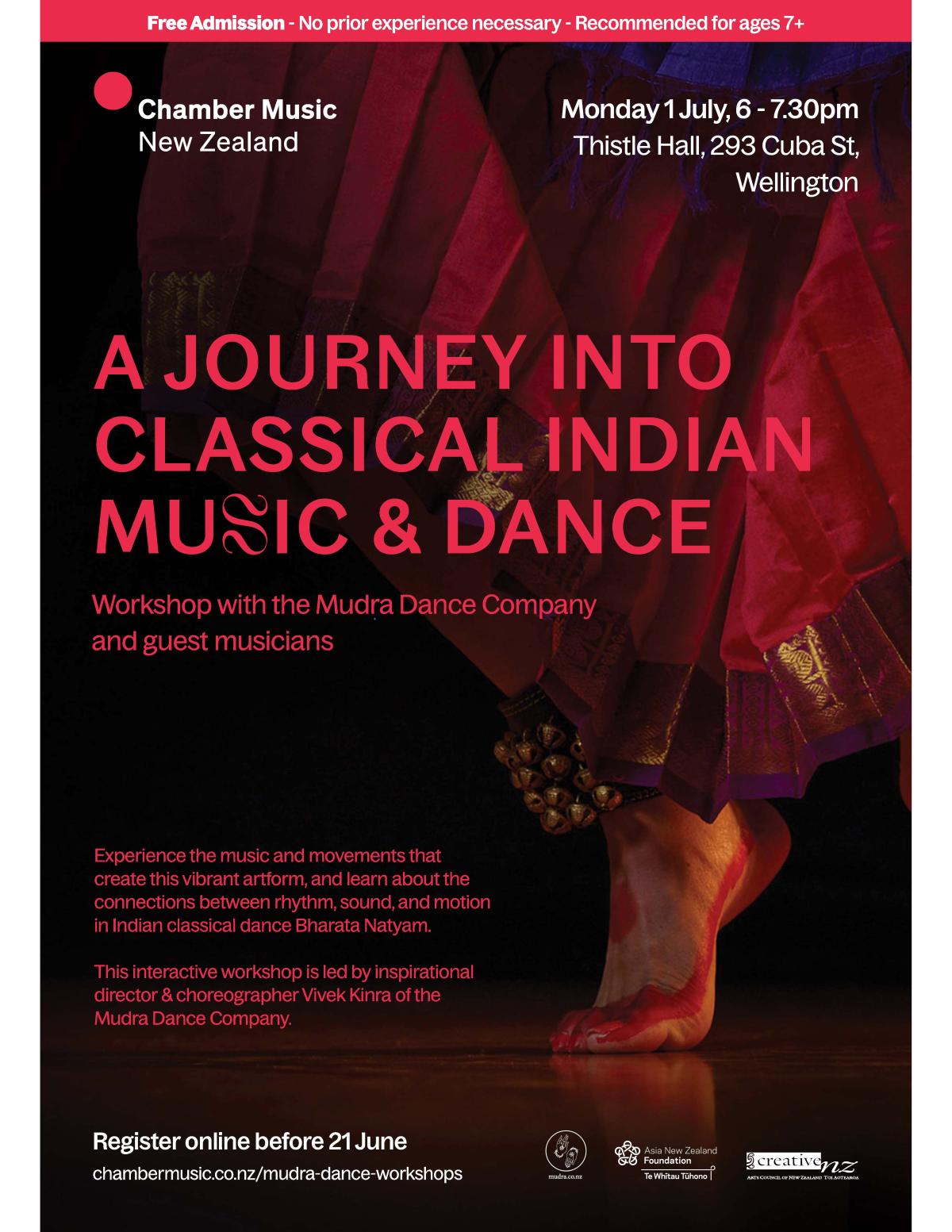 Poster for Mudra Dance Workshop.