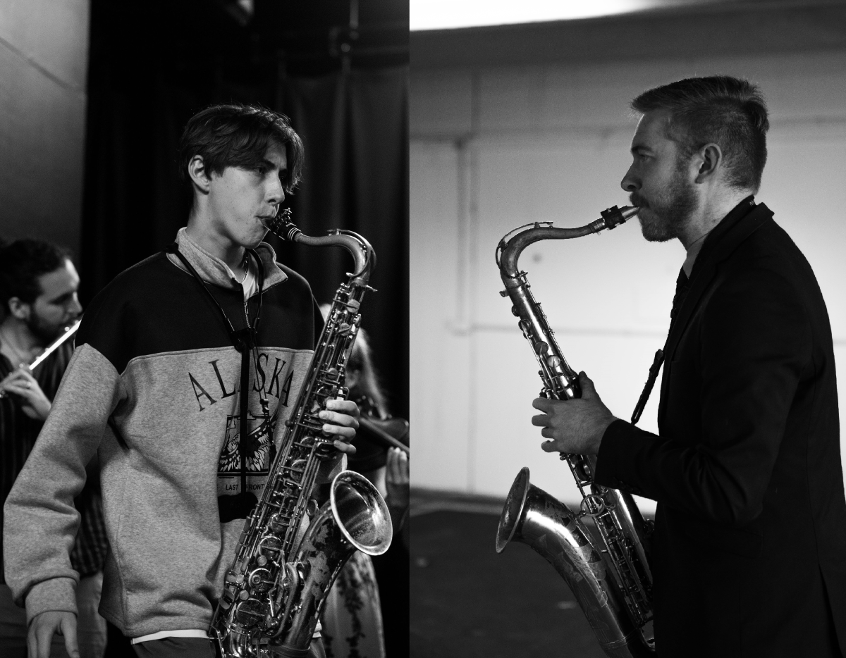 Saxophonists Frank Talbot and Toby Barrett