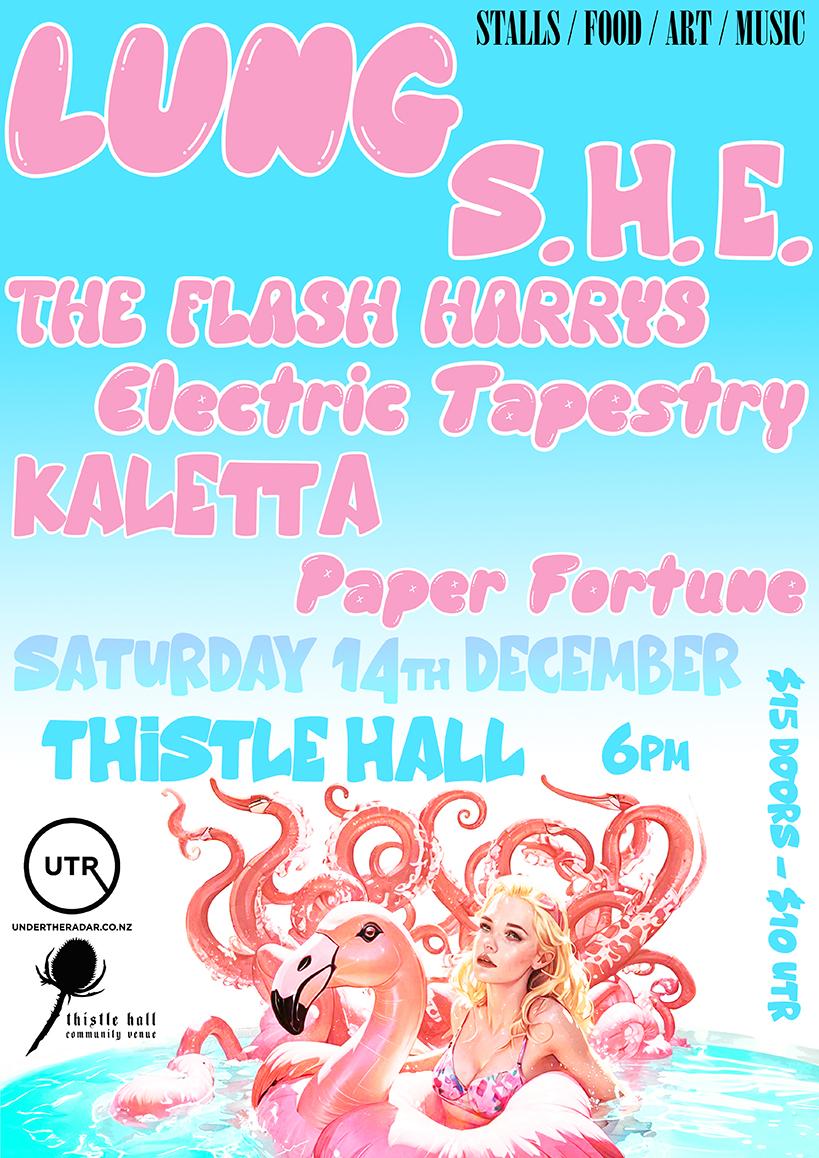 Poster for LUNG, S.H.E., The Flash Harrys, Electric Tapestry, Kaletta & Paper Fortune