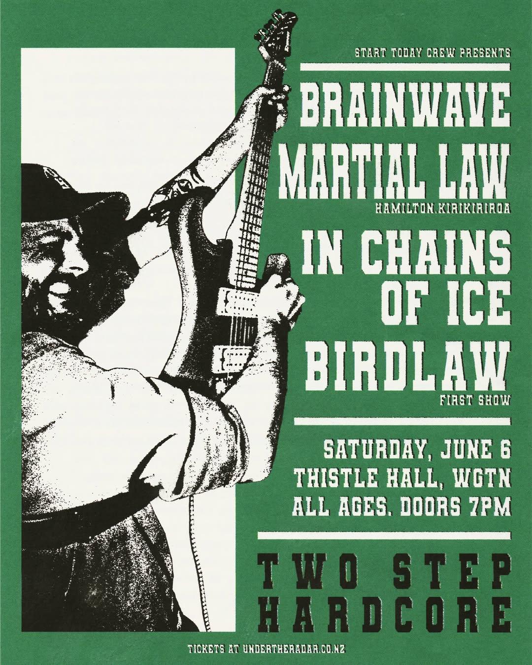 Green, white and black Start Today poster
