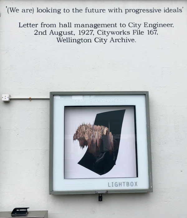 Installation view of artwork in lightbox