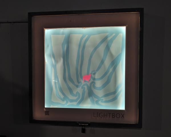 Louis Mikaere artwork at night