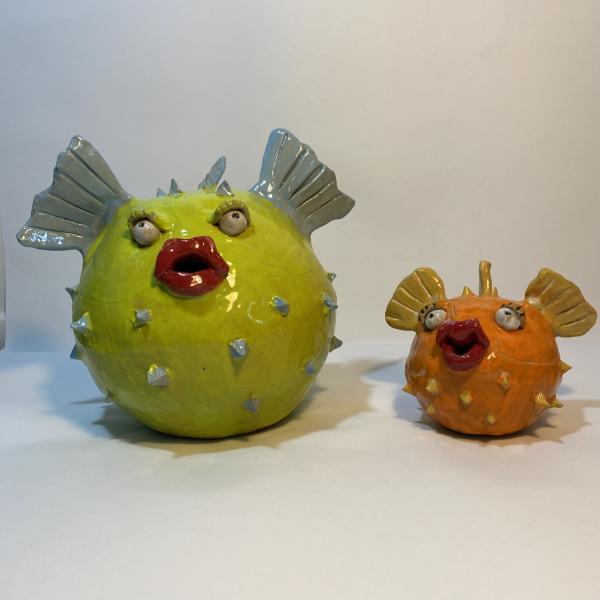 Marine-like creature sculptures