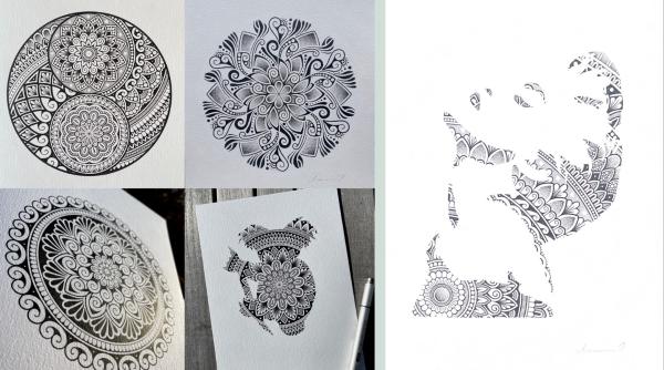 Collection of mandala drawings by Mike Pethig.