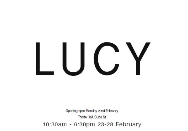 Invite to LUCY, Ivy Urqhart exhibition at Thistle Hall 2016