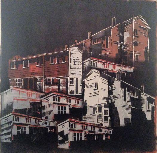 'Brown Housing' painting by Noel Faifai