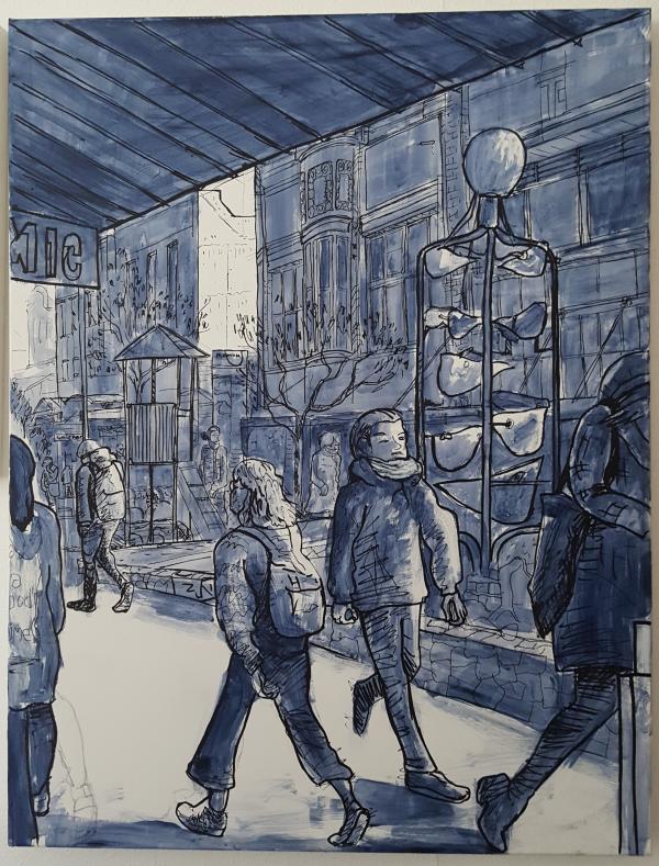 'Joseph on Cuba Street', acrylic painting, Shayn Wills