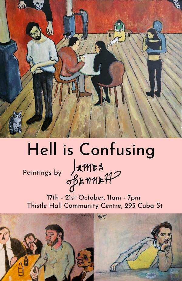 Exhibition poster featuring paintings by James Bennett
