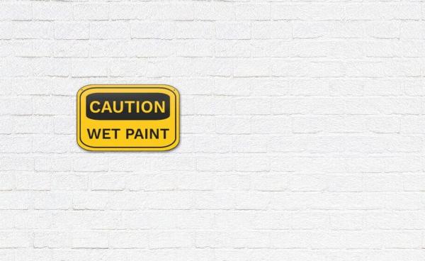 Wet paint stock image.