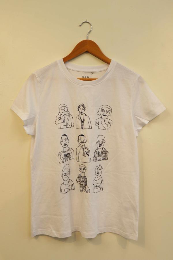 A black and white tee for the Made by Maranga exhibition at Thistle Hall